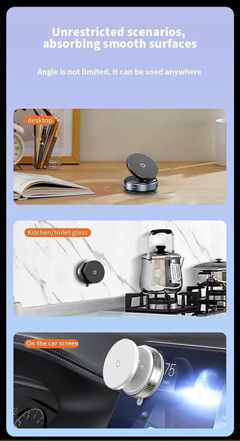 Universal 360° Rotating Magnetic Suction Phone Holder – Secure Mount for Car, Home & Office