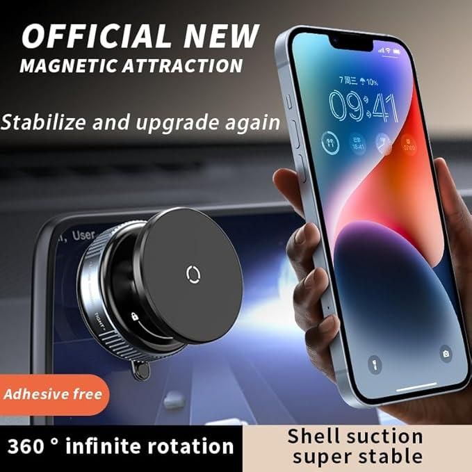 Universal 360° Rotating Magnetic Suction Phone Holder – Secure Mount for Car, Home & Office