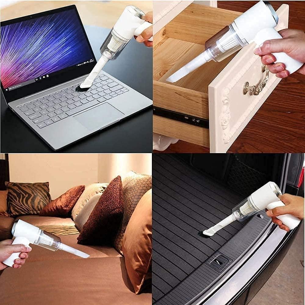2-in-1 Portable Air Duster & Wireless Vacuum Cleaner – Rechargeable Mini Dust Blower for Keyboard, Car, Laptop & Home Use