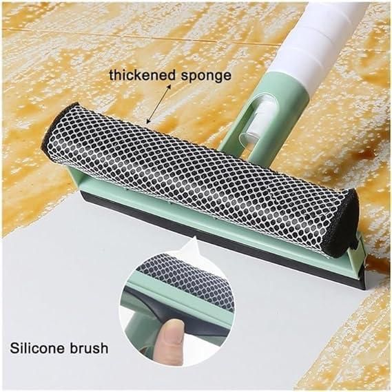 3-in-1 Spray Scrape Wipe Window Cleaning Tool – Multi-Function Glass Wiper with Built-In Spray Bottle | Sponge & Rubber Blade for Home, Car, and Bathroom