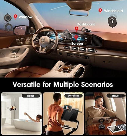 Vacuum Suction Magnetic Phone Holder Bracket – 360° Rotating, Hands-Free Mount for Desk, Wall & Car | Compact & Button-Friendly Design