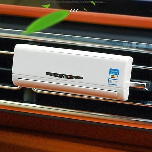 Miniature AC Design Solar-Powered Car Air Freshener Diffuser – Rotating Perfume for Dashboard & AC Vent