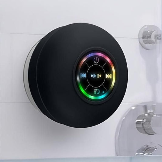 Waterproof Bluetooth Shower Speaker with LED Lights – Suction Cup Portable Speaker for Bathroom, Pool & Travel | Wireless, Rechargeable, Assorted Colors