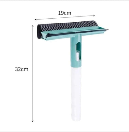 3-in-1 Spray Scrape Wipe Window Cleaning Tool – Multi-Function Glass Wiper with Built-In Spray Bottle | Sponge & Rubber Blade for Home, Car, and Bathroom