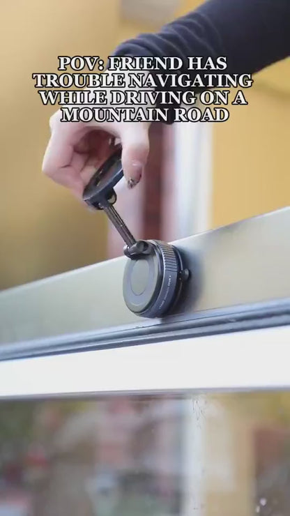 Vacuum Suction Magnetic Phone Holder Bracket – 360° Rotating, Hands-Free Mount for Desk, Wall & Car | Compact & Button-Friendly Design