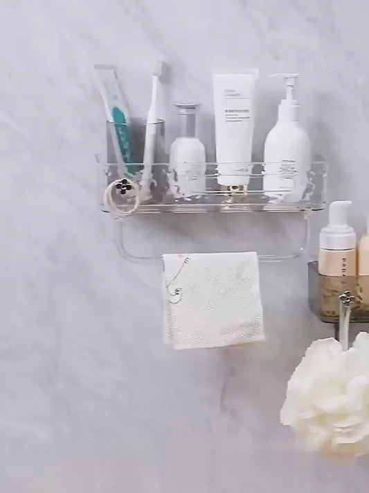 Without Drilling Wall Mounted Shower Basket Bathroom Storage